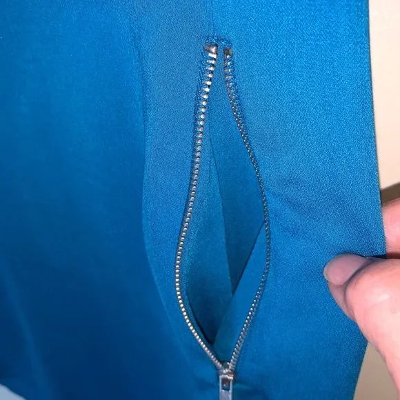 Naked Zebra Blue Midi Dress Size M Light Weight - Picture 5 of 7